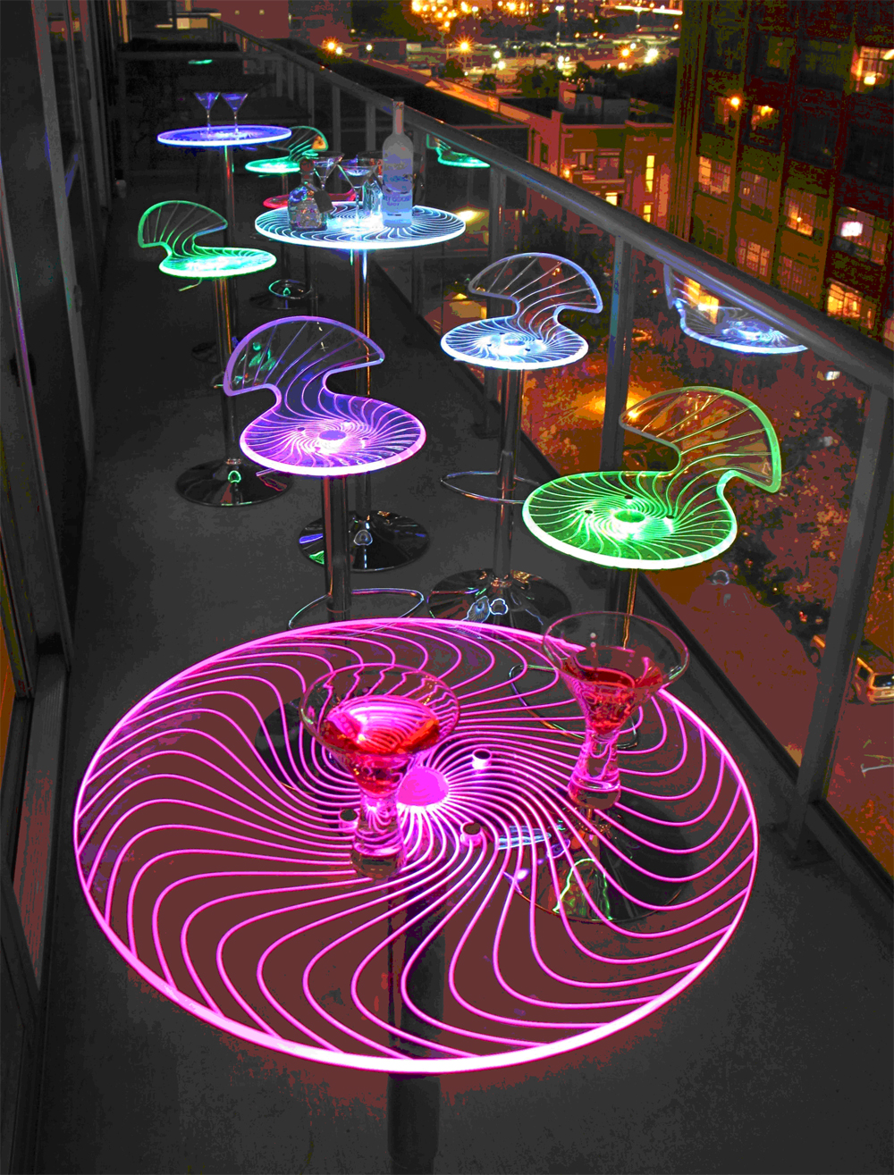 SPYRA LED Illuminated Tables and Seats