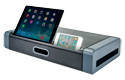 Deluxe Monitor Stand with Drawer showing Mobile Devices