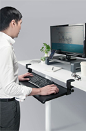 Desk Clamp Keyboard Tray in Use