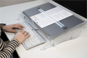 Click to enlarge FlexDesk 640 with Optional ComfortRead Reading Ruler Magnifier