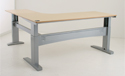 Click to enlarge Conset 501-11 Series Electric 3-Leg Desk Base Shown With Top