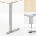 Click to enlarge 501-37 Series 2-Leg Electric Variable Width Height Adjustable Base, Silver - Triple Nested Leg Mechanism