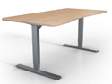 Ergomaker Electric Height Adjustable 2-Leg Table Base - Silver