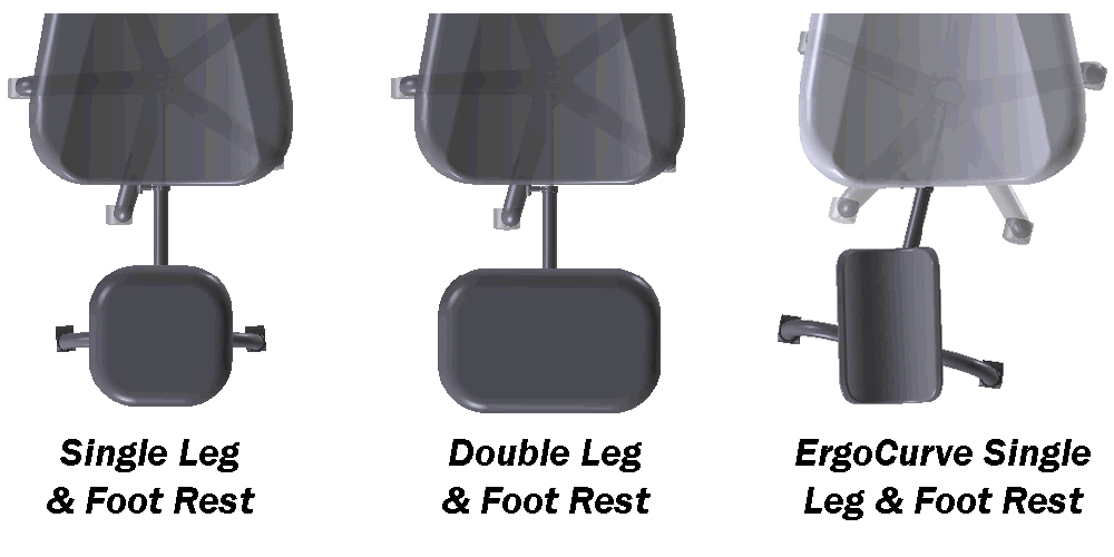 ErgoUP Curve - Cradled Leg Rest for Office Seat