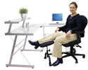 Click to enlarge ErgoUP Double Leg and Foot Rest - in use