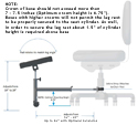 Click to enlarge ErgoUP Single Leg and Foot Rest - dimensions