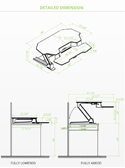 Eureka Sit-Stand Desktop 46 - Dimensions