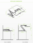 Eureka Standing Desk Converter 36 - Detailed Dimensions