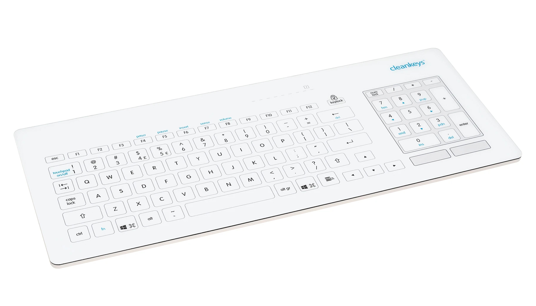 Cleankeys CK5 Wired Capacitive Desktop Glass Keyboard by GETT