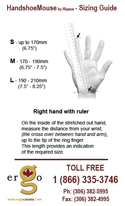 Handshoe Mouse - sizing chart