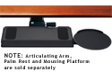 Humanscale 900 Keyboard Tray shown installed with articulating arm and optional mousing surface