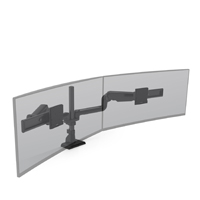 E5 Triple Dynamic Pole Monitor Arm - Angled View