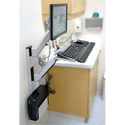 Wall Mounted Workstation with Vertical Mounting Track - in use