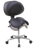 Kanewell Twin Adjustable Saddle Chair with Articulating Backrest