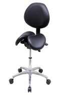 Kanewell Twin Adjustable Saddle Chair with Articulating Backrest - Profile View