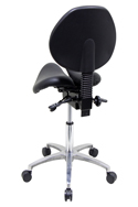 Kanewell Twin Adjustable Saddle Chair with Articulating Backrest - Rear Profile