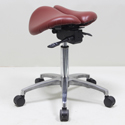 Kanewell Twin Adjustable Saddle Stool - Wine Vinyl