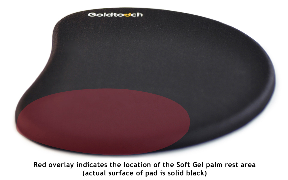 Goldtouch Gel Filled Mouse Pad | Black, Size: Standard