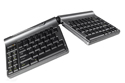 Goldtouch Go! Travel Keyboard - side view, tented and splayed