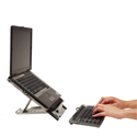 Goldtouch Go! Travel Laptop and Tablet Stand with laptop and external keyboard