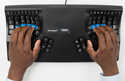 Kinesis Advantage2 Contoured Keyboard - Top View with Hand Positioning