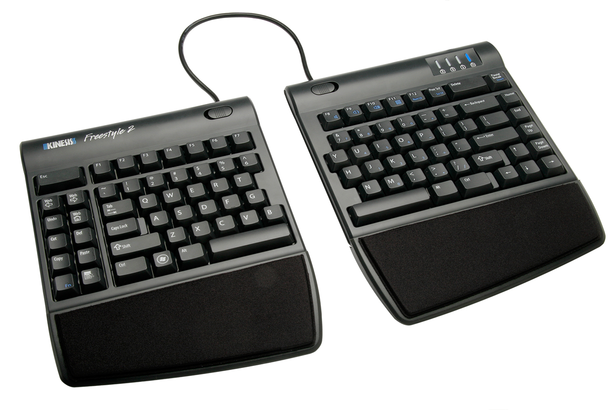 kinesis freestyle2 blue wireless ergonomic keyboard for mac
