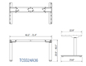 Allegretto Height Adjustable 2-Leg Table Base with 24