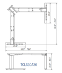 Allegretto Height Adjustable 3-Leg Table Base with 30