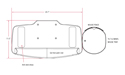 Phenolic Keyboard Tray with Swing-Out Mouse Tray - Dimensional Drawings