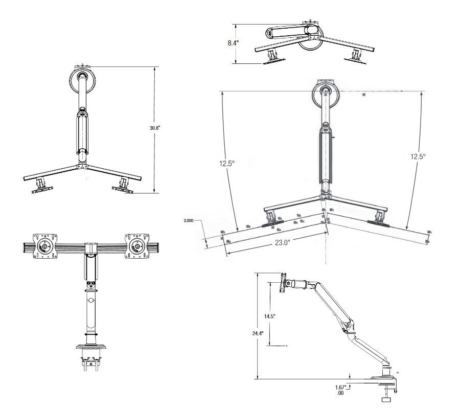 Tempo Dual Monitor Arm by KV Waterloo : ErgoCanada - Detailed