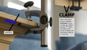 Levo G2 Table Clamp Tablet Stand - Corner V-Clamp Requires Just 0.25
