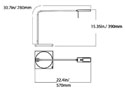 Ninety Desk Clamp Task Light  - Spec Drawing