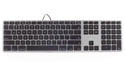 Matias RGB Backlit Wired Aluminum Keyboard - Space Gray layout