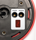 SimplyWorks Wireless Switch 125 - Underside of Wireless Switch 125 showing Pairing and Mode selection controls