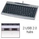 Scissor-Switch Compact Keyboard - 2 port USB 2.0 Hub