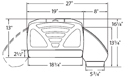 Banana Board Keyboard Tray - Dimensions